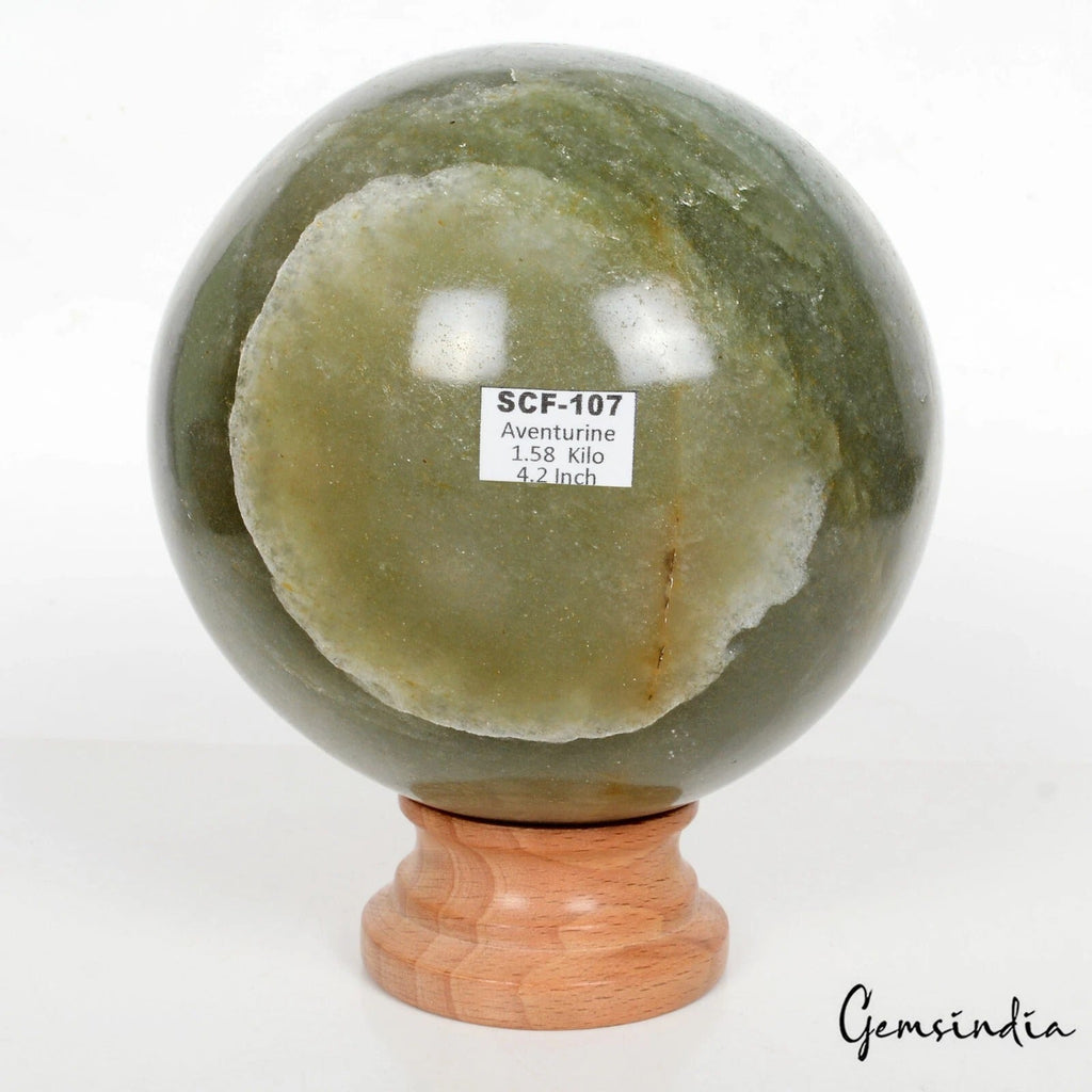 4.2"Green Aventurine Natural Crystal Reiki Healing Ball Handcrafted Stone Sphere