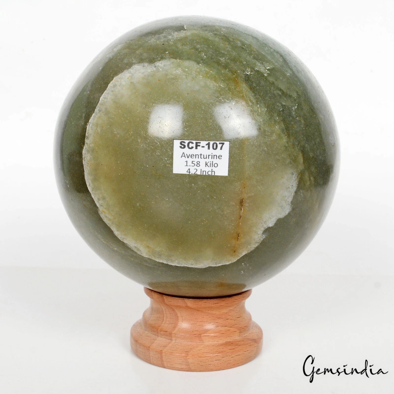4.2"Green Aventurine Natural Crystal Reiki Healing Ball Handcrafted Stone Sphere