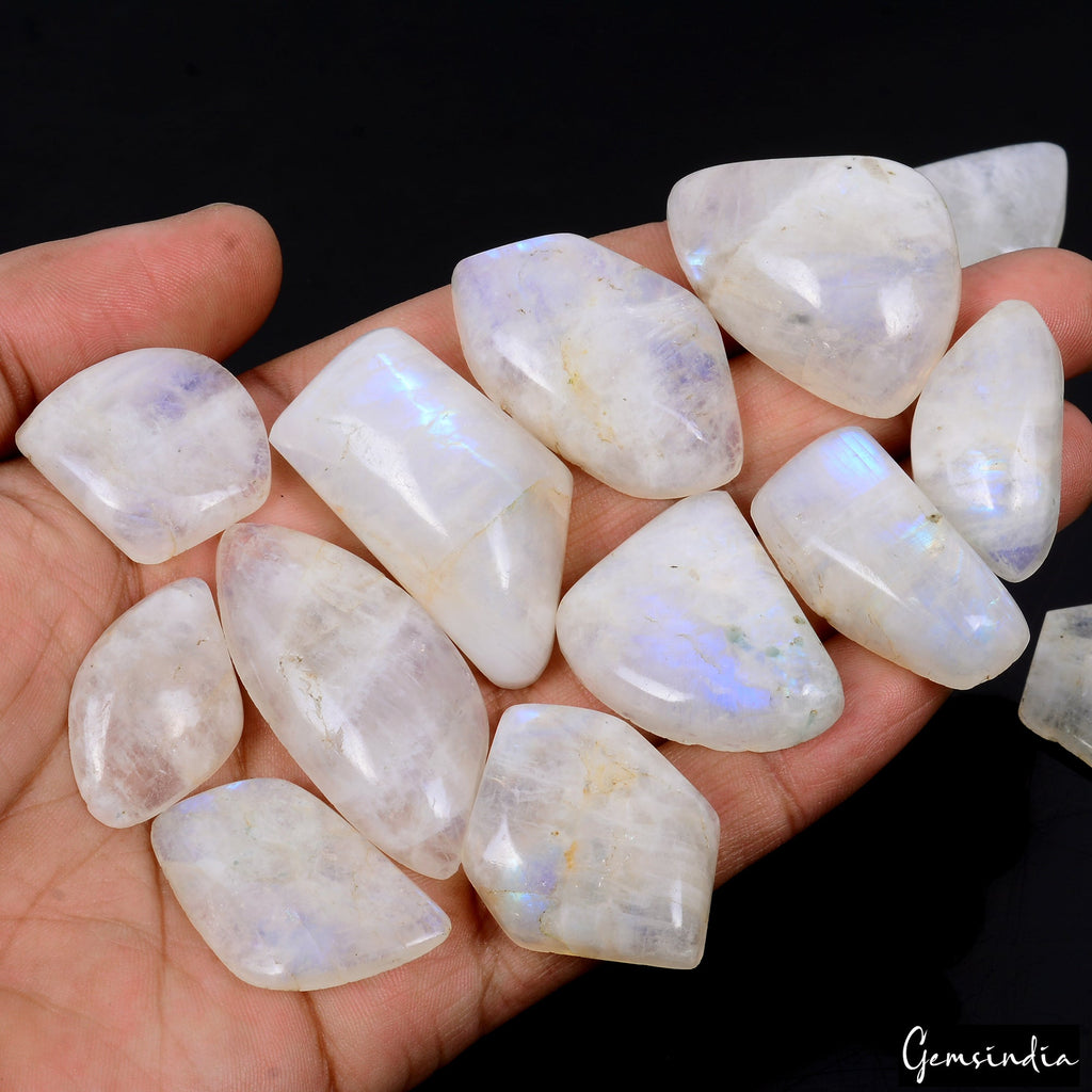 100% Natural Blue Shine MOONSTONE Fancy Cabochon 650 Ct Loose Gemstones 13 PCs