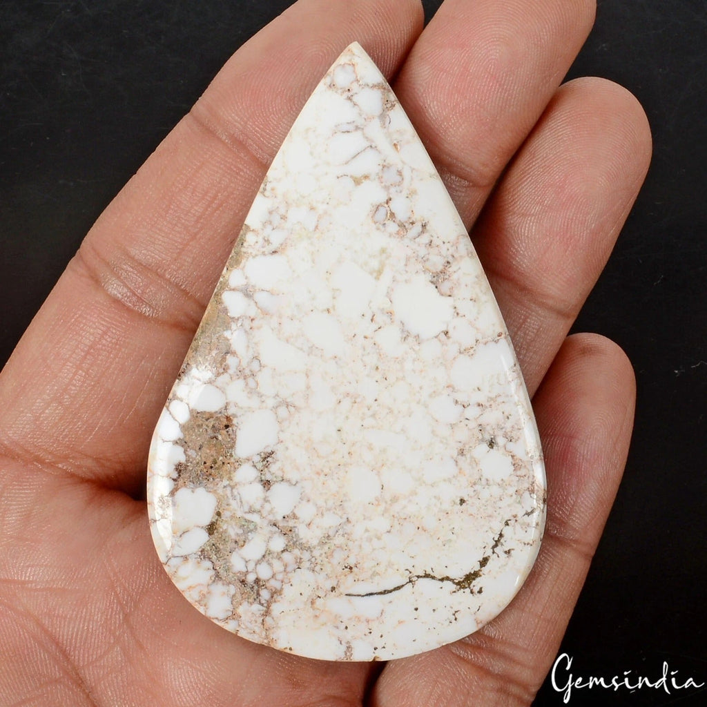 Natural White Designer Turquoise Oval Cabochon Loose Gems For Jewelry 164.50 Cts