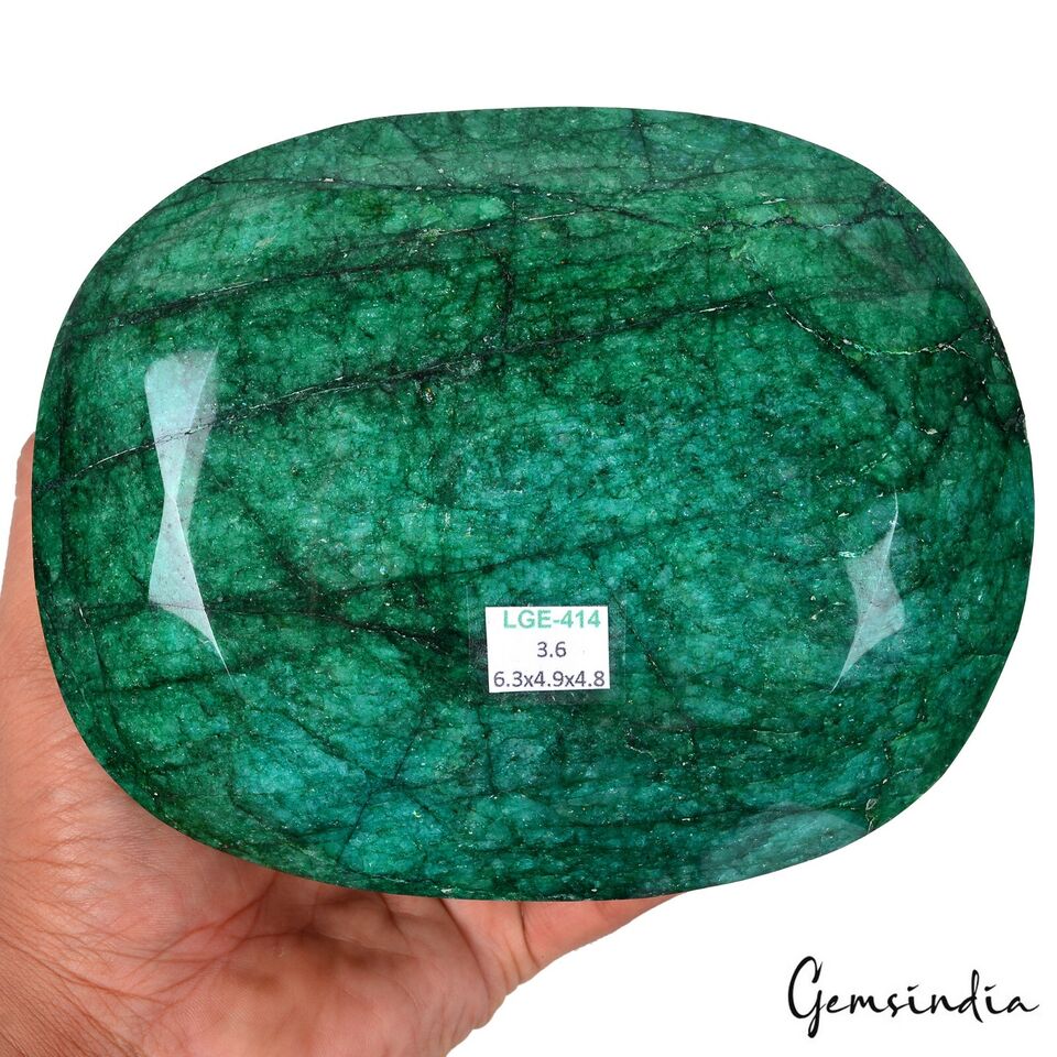 Emerald Loose Gemstone, Color Enhanced, Green — 6.3x4.9x4.8 Inch, 18000 Ct (3.6 Kg), Brazil