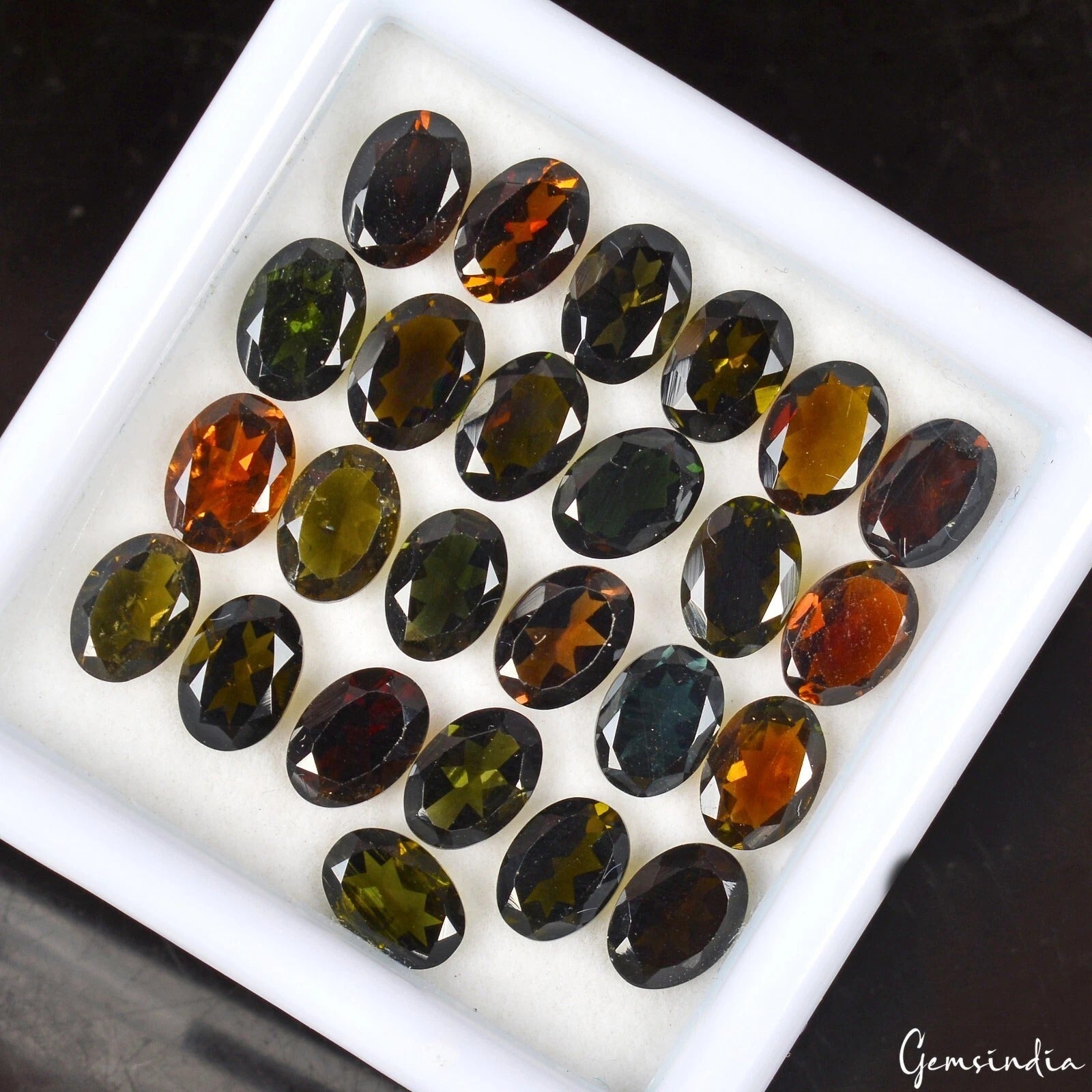 17.50Ct/25 Pc Natural Untreated Multi Color Tourmaline 7x5mm Oval Calibrated Gem