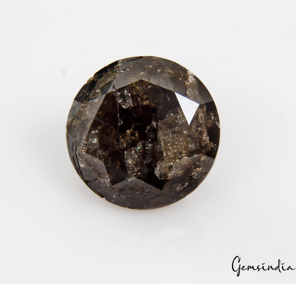 3.45 CT 100% Natural Loose Salt And Pepper Diamond, Round Brilliant Cut Diamond