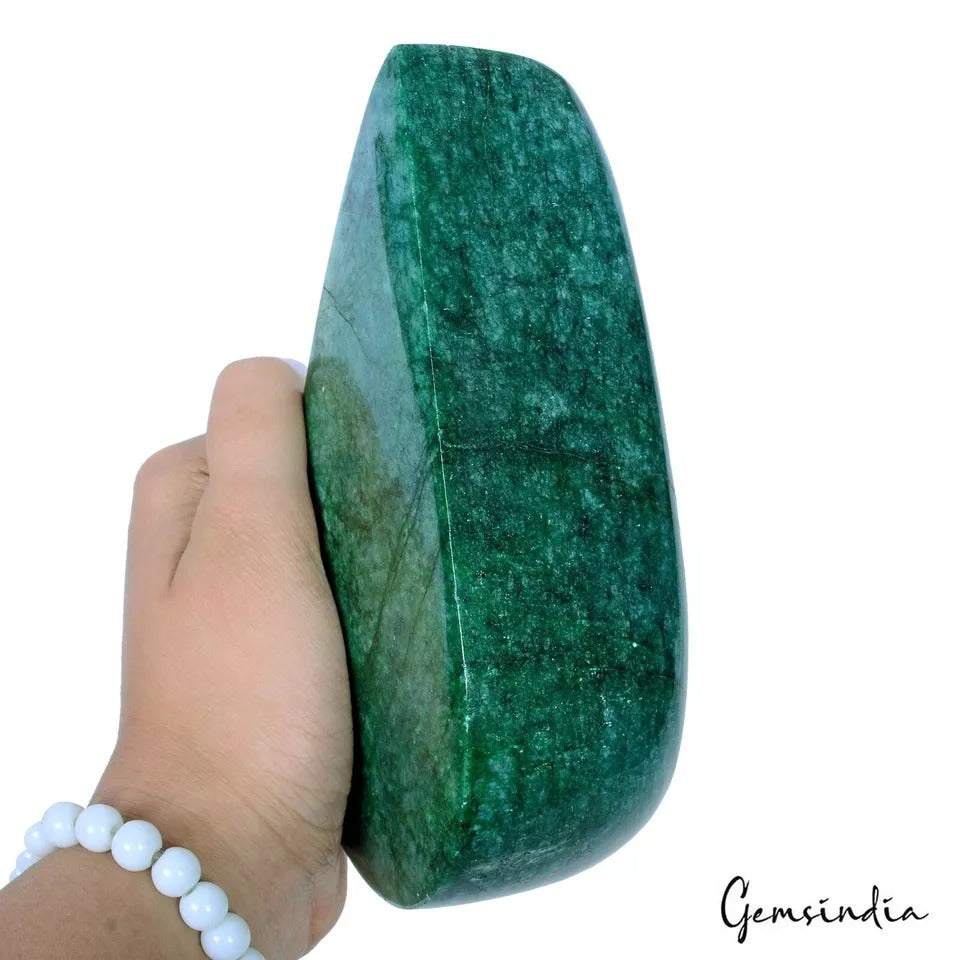 6330 Cts Natural Green Brazilian Emerald Pear Cab Silver Shine Museum Size Gems