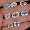 30.90 Ct Natural Untreated Blue Aquamarine Mix Assorted Cut Loose Gems Lot 8 Pcs