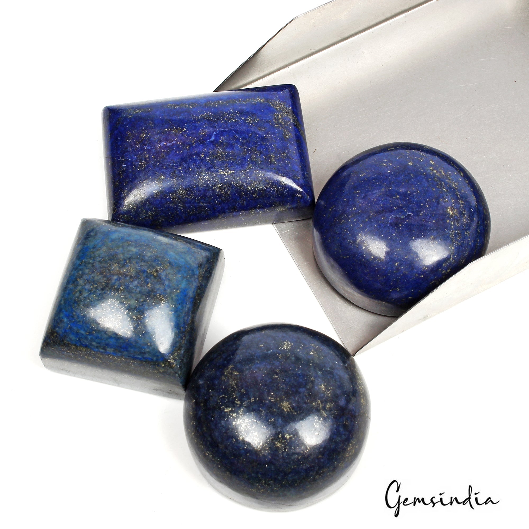 2100 Ct Natural Blue Lapis Lazuli Mix Cabochon Earth Mined Loose Gems Lot 4Pcs