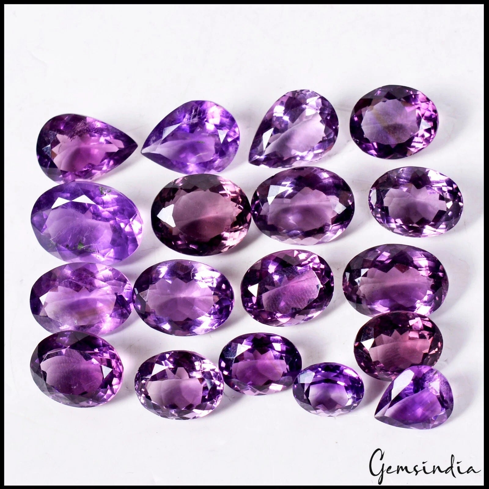 128.30 Ct AMETHYST MIX CUT PURPLE BRAZIL GENUINE GEMS NATURAL LOOSE GEMSTONES