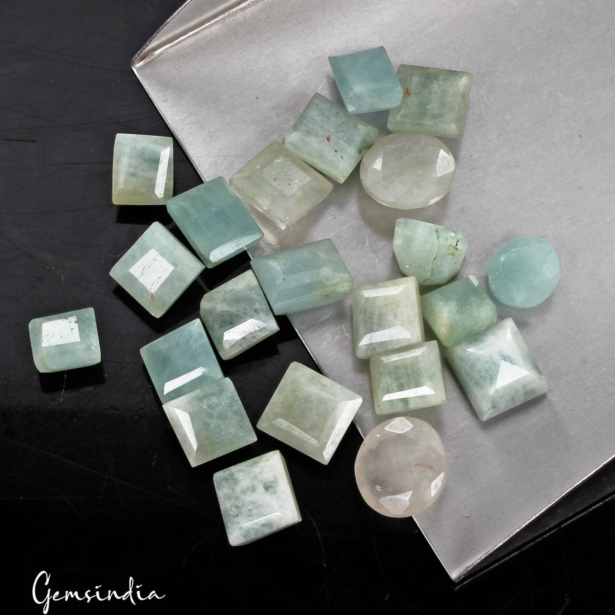 Certified 125 Cts/22 Pcs Natural Untreated Aquamarine Mixed Cut Gems For Jewelry