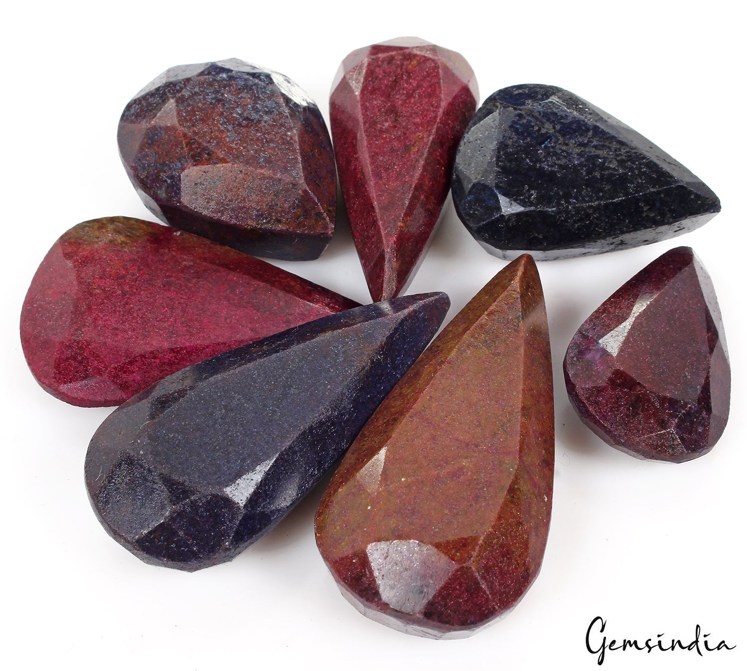 1650 Ct Natural Ruby & Sapphire Pear Cut Loose Pendant Size Gemstones ~42-67mm