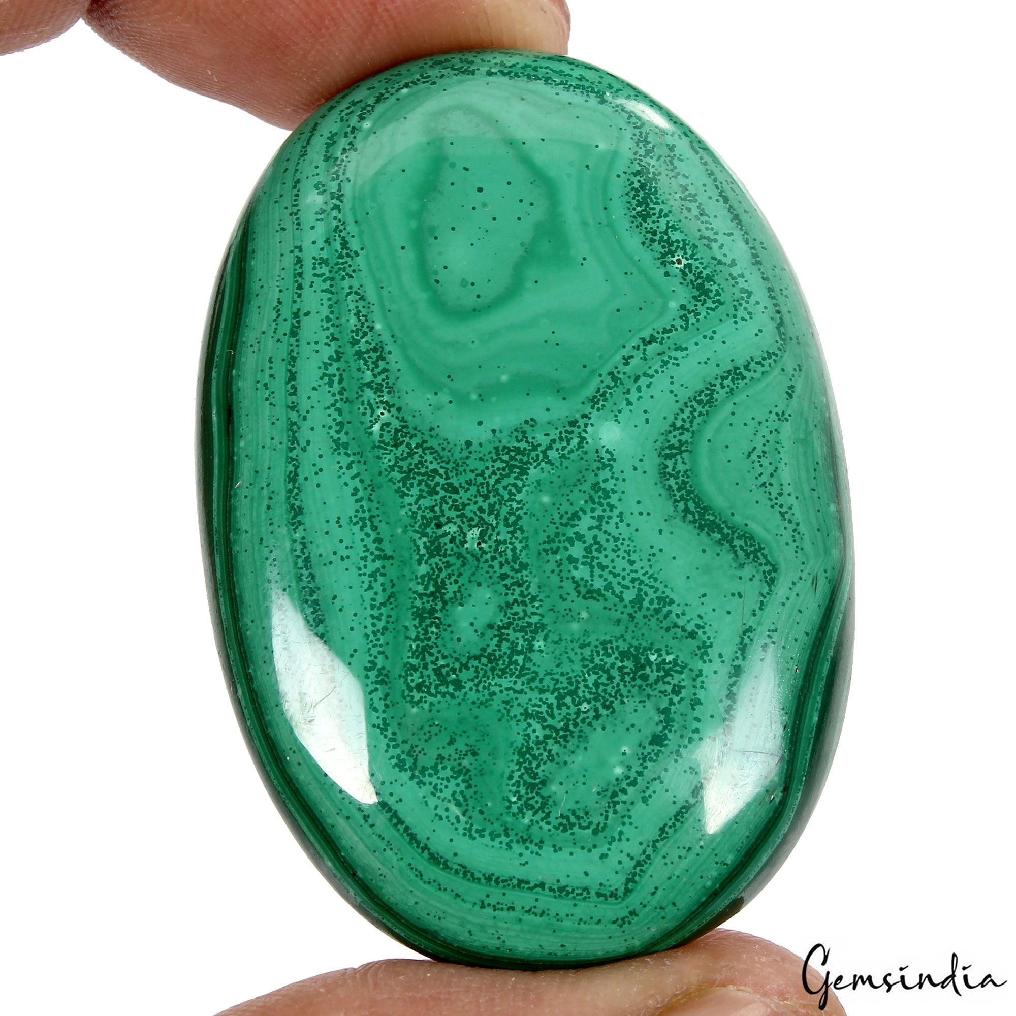 137 Ct Natural Untreated Green Malachite Oval Loose Artistic Bee Gem For Pendant