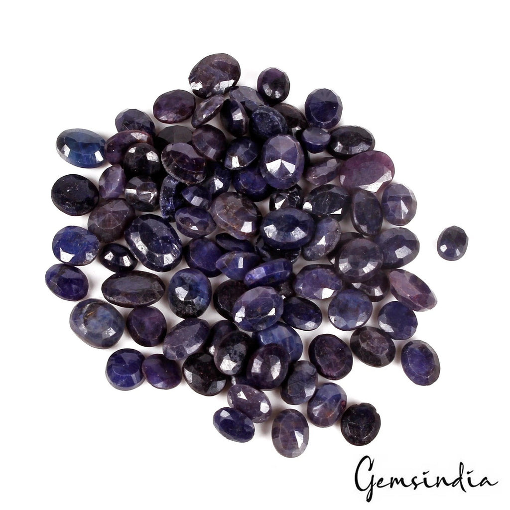 Blue Sapphire Lot, Loose Gemstone, Color Enhanced — 84 Pieces, 6mm to 10mm, 150.00 Ct