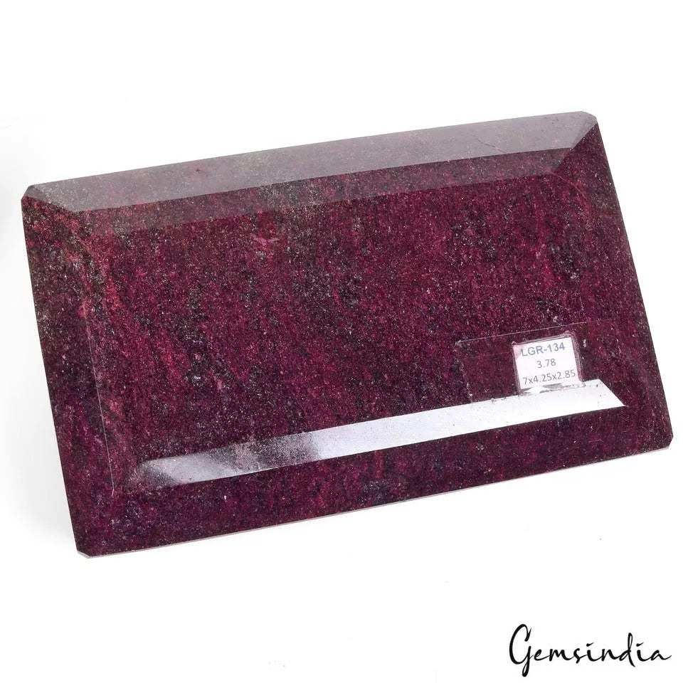 3.7 Kilo Natural Huge Red Ruby 7 in Octagon Cut Earth Mined For Gallery Gemstone