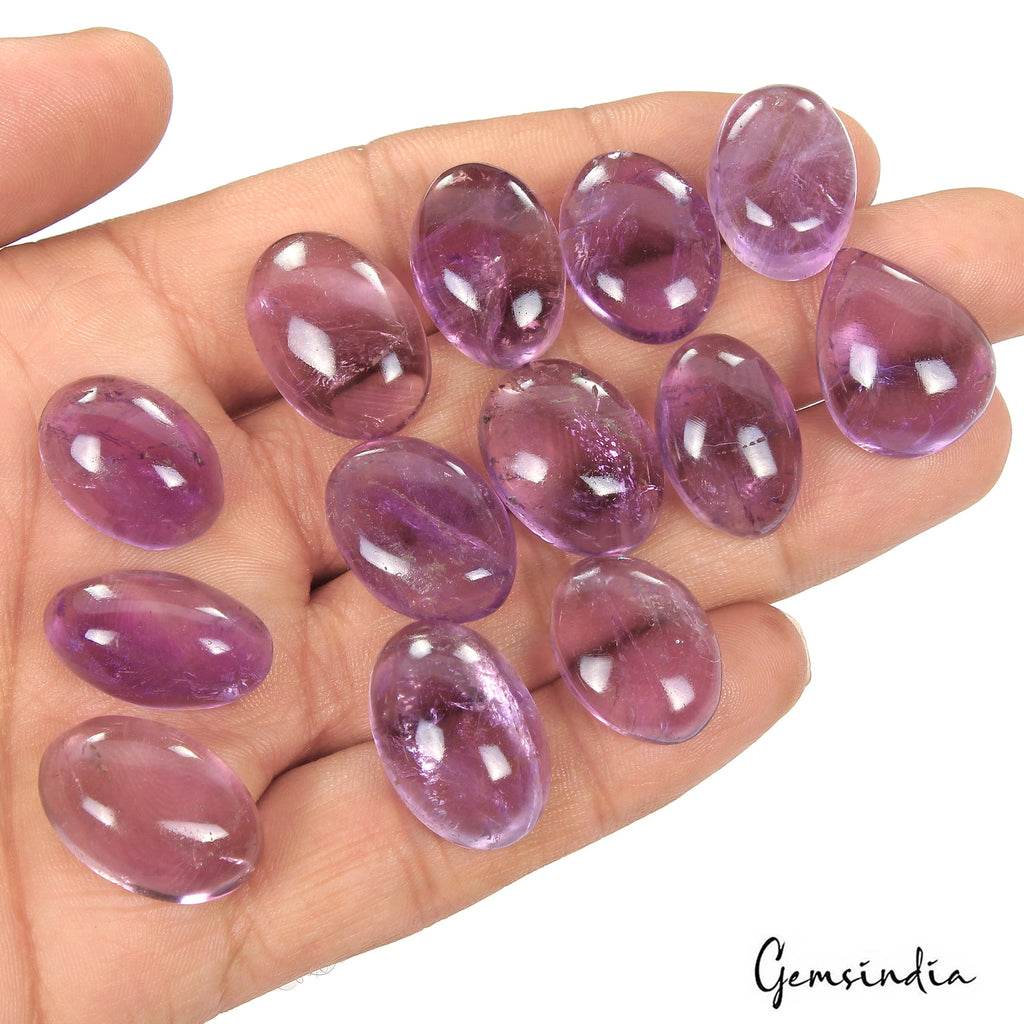 250.00 Cts Natural Untreated Purple Amethyst Oval Cab Loose Gems Lot For Jewelry