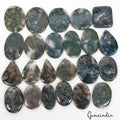 2000 Ct/23 Pcs Natural Moss Agate 3D Night Forest/Spider Web Untreated Gems Lot