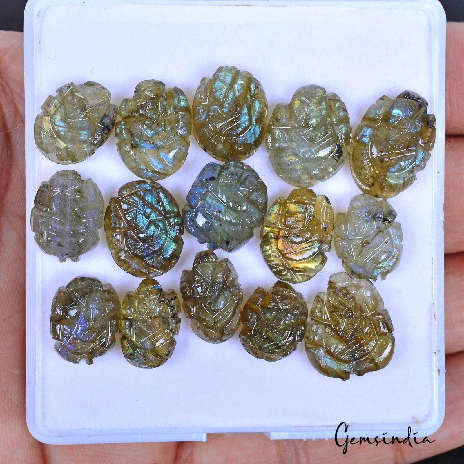 Labradorite Lot, Loose Gemstone — 15 Pieces, 11mm to 16mm, 68.00 Ct