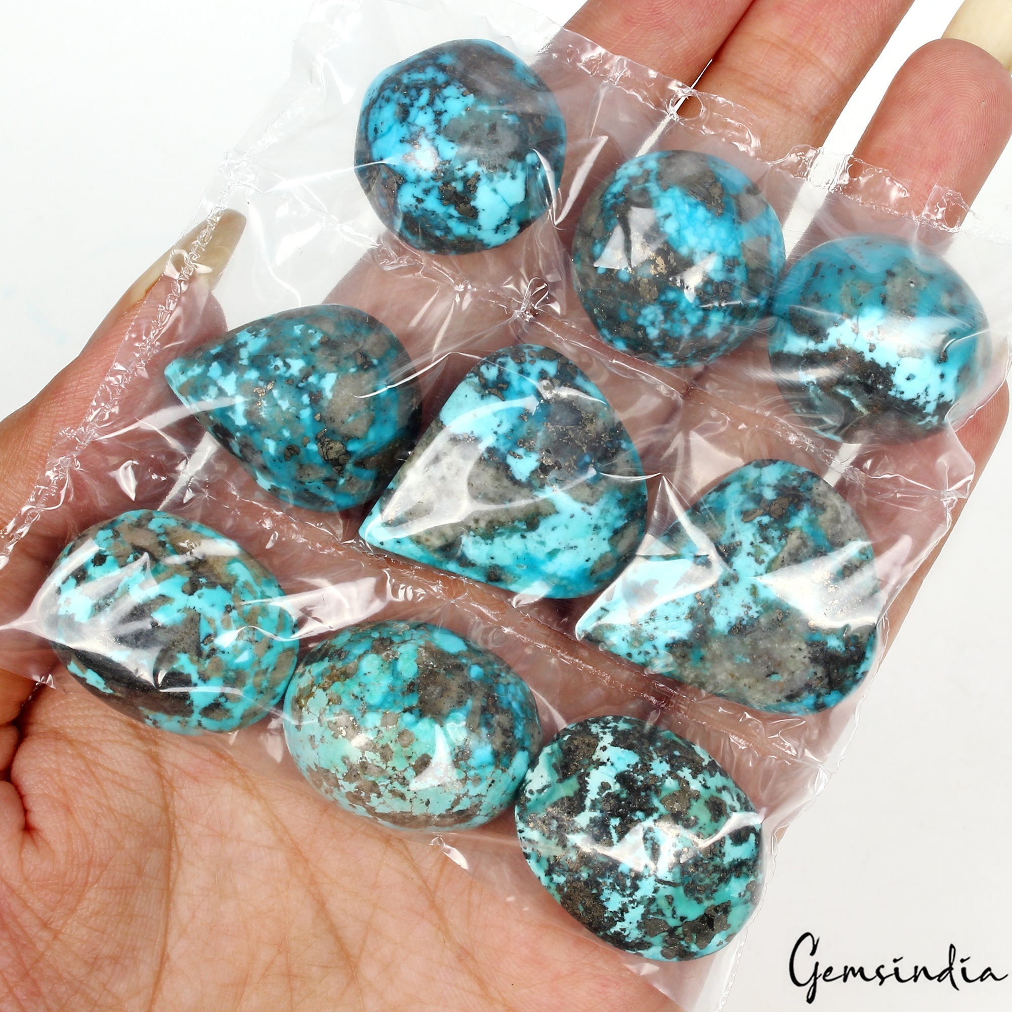 400 Ct/9 Pcs Natural Turquoise Top Quality 21-30mm Cab Untreated Loose Gemstones