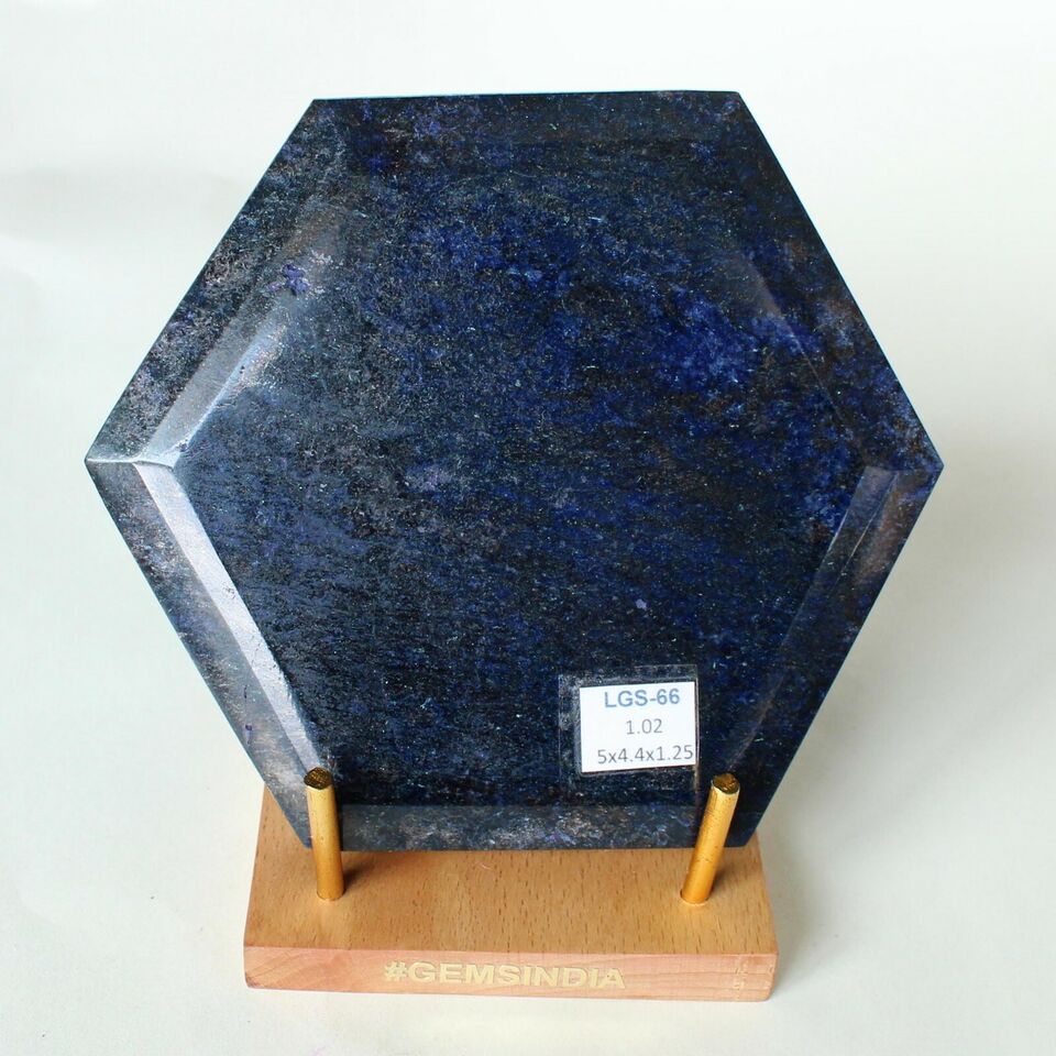 5100 Cts 100% Natural Blue Sapphire Hexagon Cut Gemstone from Madagascar W Stand