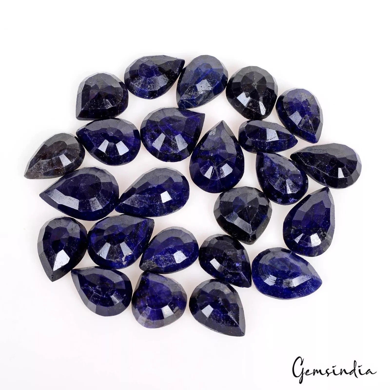 Blue Sapphire Lot, Loose Gemstone, Color Enhanced — 24 Pieces, 14mm to 19mm, 300 Ct
