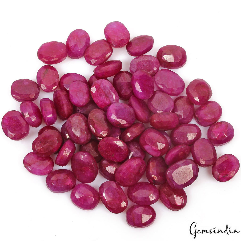 780 Cts/61 Pcs Natural USA Red Beryl Bixbite Oval Faceted Loose Gems For Jewelry