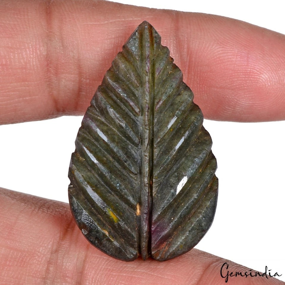 Certified 67.70 Cts Natural Untreated Labradorite Pear Hand Carved Huge Gemstone