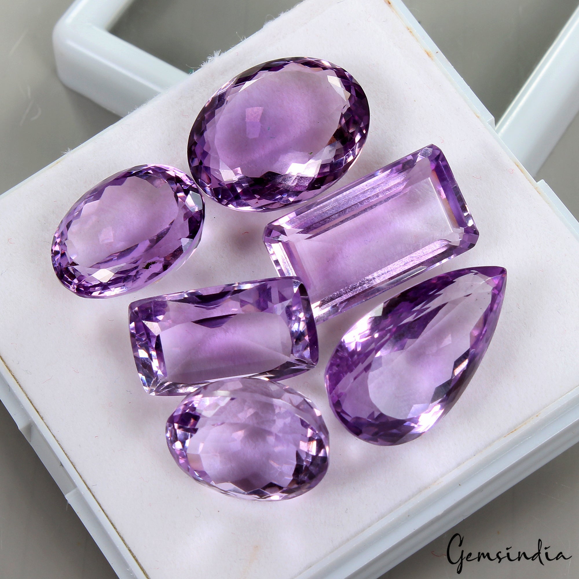 106 Ct /6 pcs Mix Shape Natural Purple Amethyst ~Unheated, Brazil Certified Gems