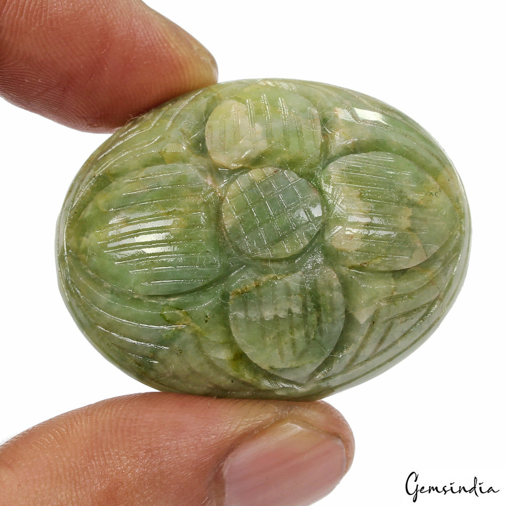141 Cts Certified Natural Brazilian Emerald Green Huge Floral Carved Loose Gems