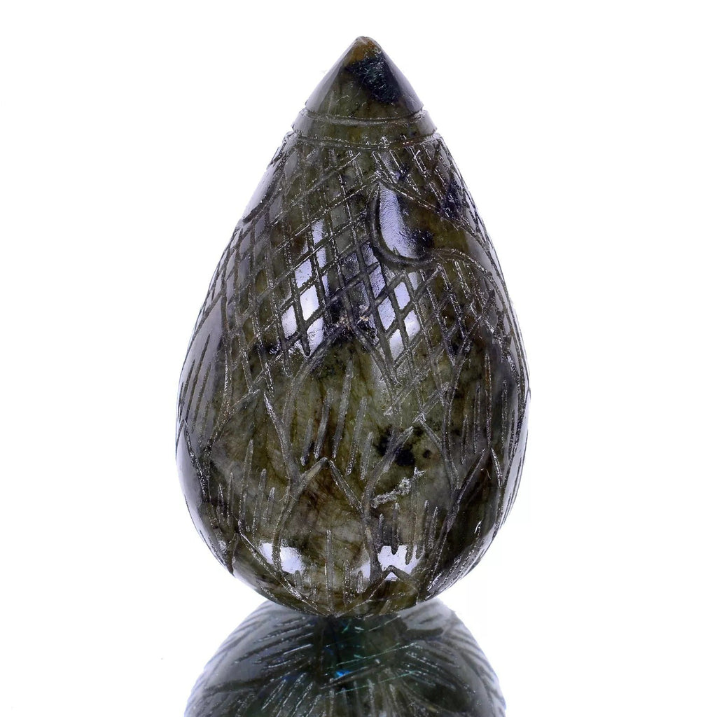 900 Ct Natural Labradorite Pear Cut Carving Earth Mined Huge Size Loose Gemstone