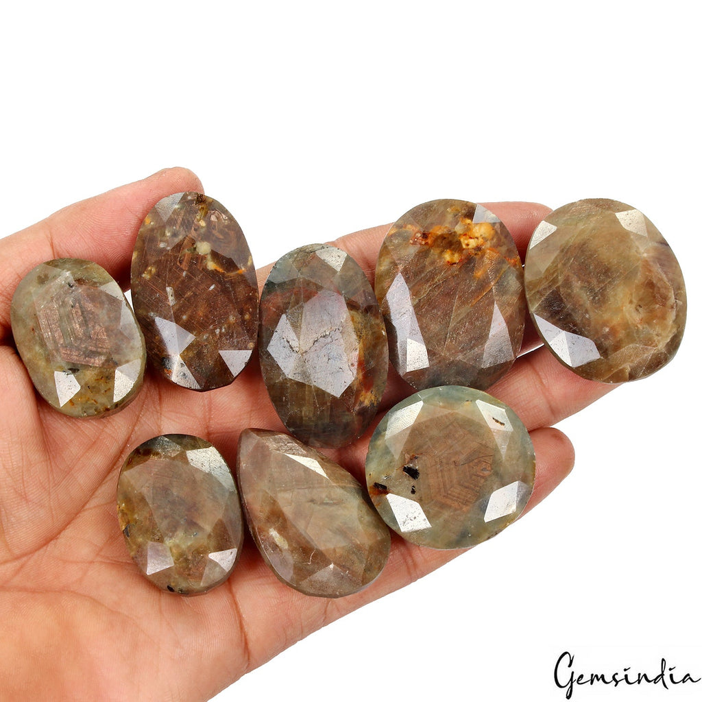 1580 Ct Natural Untreated Brown Golden Sapphire Mix Cut Faceted Loose Gemstones