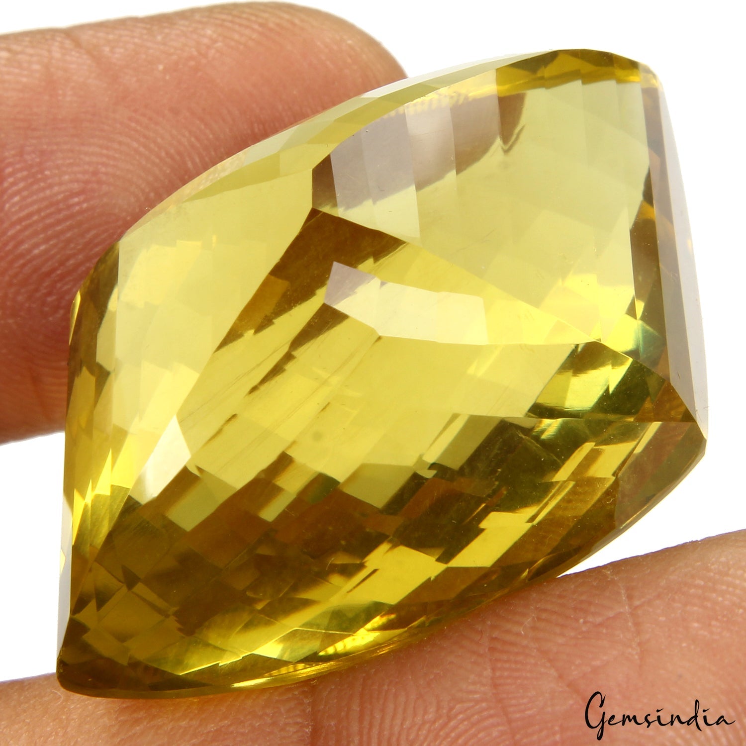 Certified 96.70Ct Natural Green Gold Citrine Fancy Cut Top Quality Rare Huge Gem