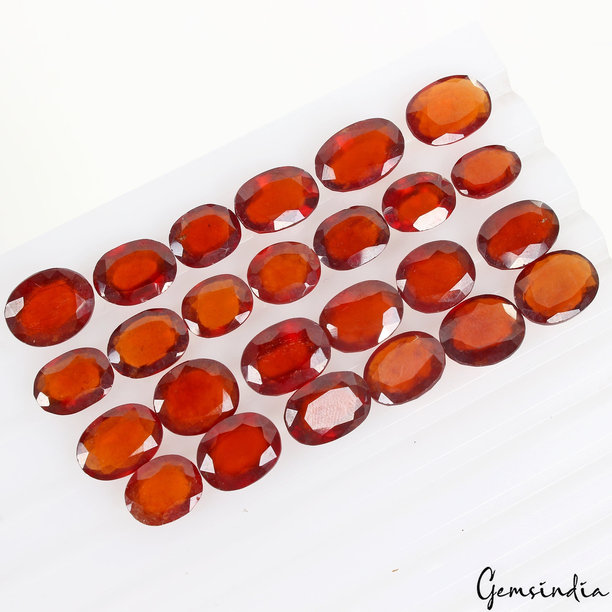 Hessonite Garnet Oval Faceted~105 Ct Wholesale 9-12mm Natural Gemstones Lot~ 25P