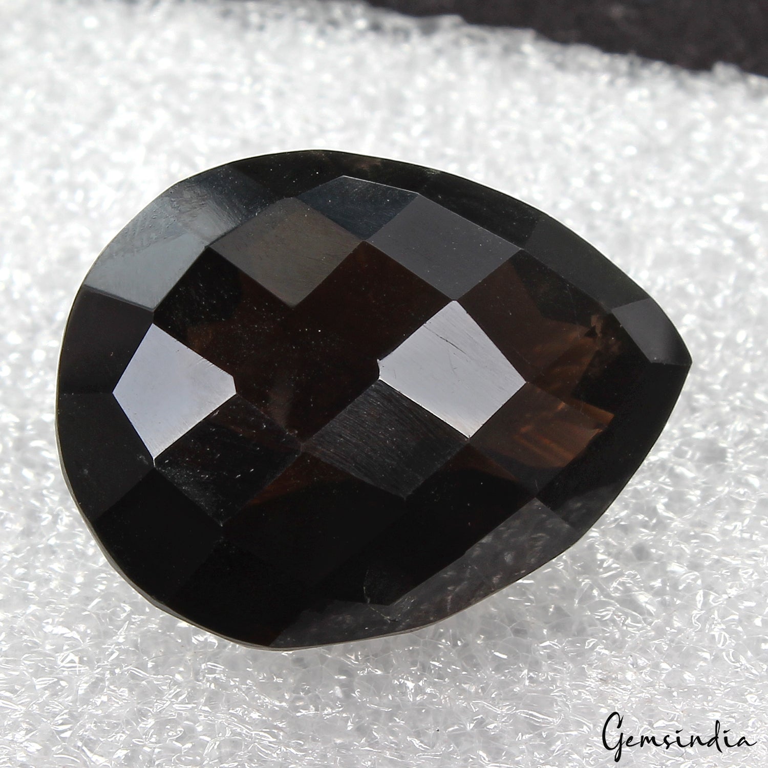 51.80 Ct Natural Smoky Quartz Untreated Pear Checker Cut Huge Loose Gemstone