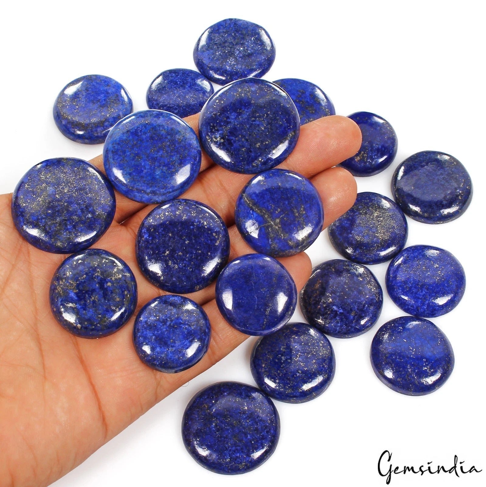 1000 Cts/20 Pcs Natural Blue Lapis Lazuli Gold Flecks Round Loose Wholesale Gems