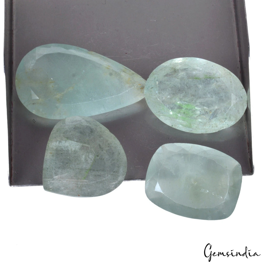 Aquamarine Lot, Loose Gemstone, Untreated, Blue — 4 Pieces, 25mm to 41mm, 171.00 Ct