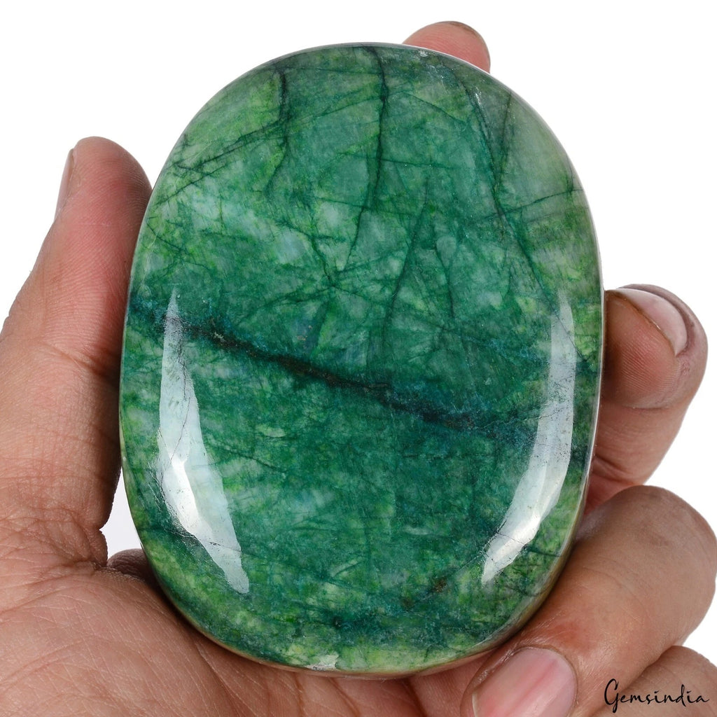 Emerald Cabochon, Color Enhanced, Green — 82x63x43 mm, 2270 Ct, Brazil