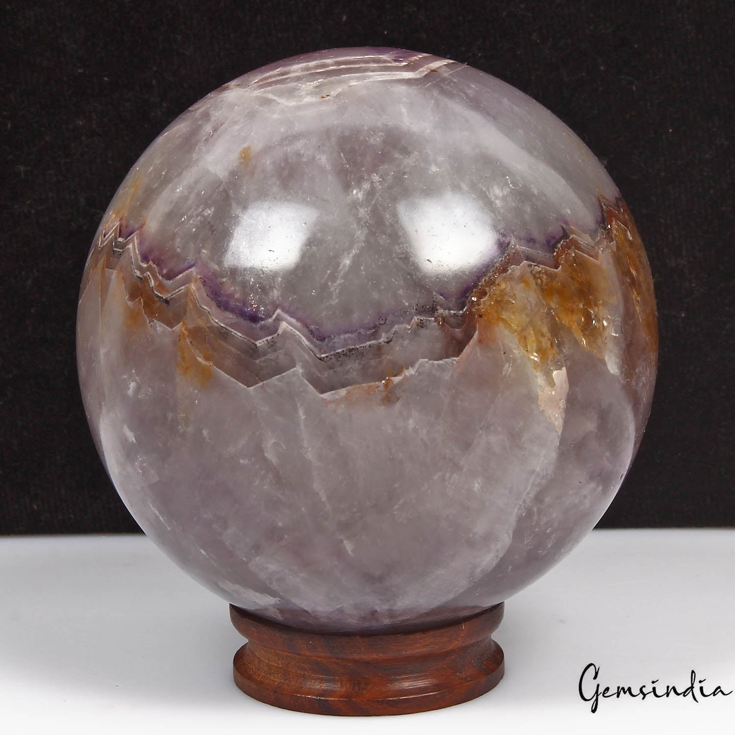 3450Ct Natural Untreated Amethyst Sphere Crystal Healing Mineral Gem Sphere3.25"