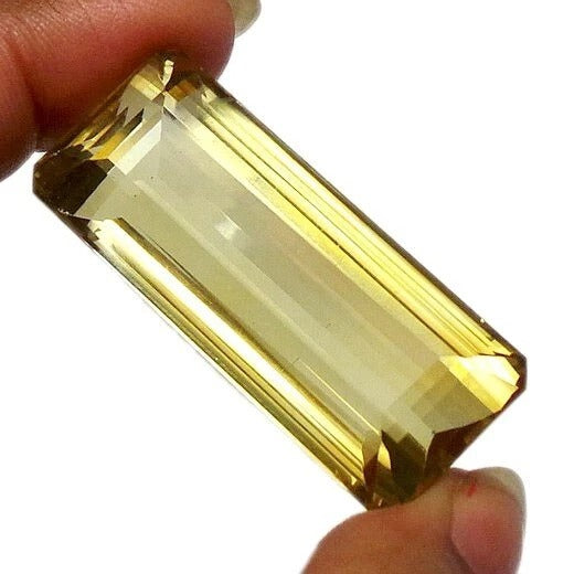 Citrine Loose Gemstone, Untreated, Yellow — 38 x 16 x 12mm, 63.75 Ct