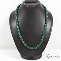 300 Cts Natural Green Emerald Oval Beaded Single Strand Adjustable Necklace 21"