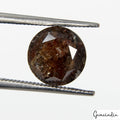 Round Rustic Cognac Brown Loose Diamond 3.05 Ct. Natural Salt And Pepper Diamond