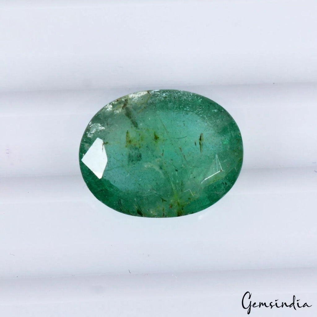 4.00 Ct Natural Zambian Emerald Nice Green Luster Oval Cut Untreated Top Quality