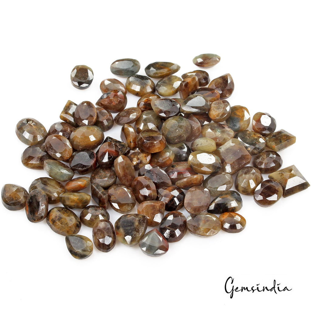 600 Ct/81 Pcs Natural Untreated Brown Sapphire Mix Cut Loose Gem Lot For Jewelry