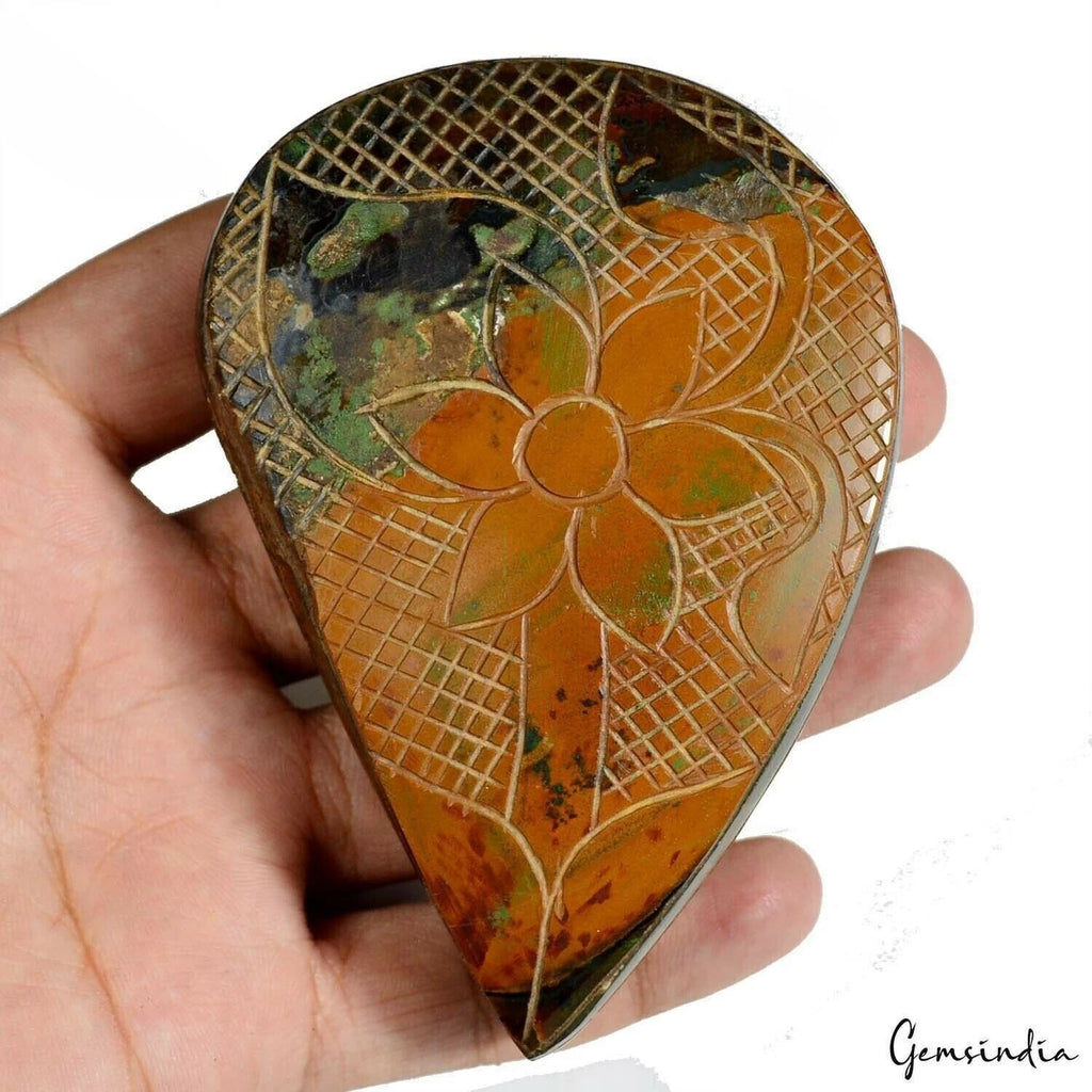 Tiger Eye Carving, Untreated, Bi Color — 98x68x21 mm, 1350 Ct, Madagascar