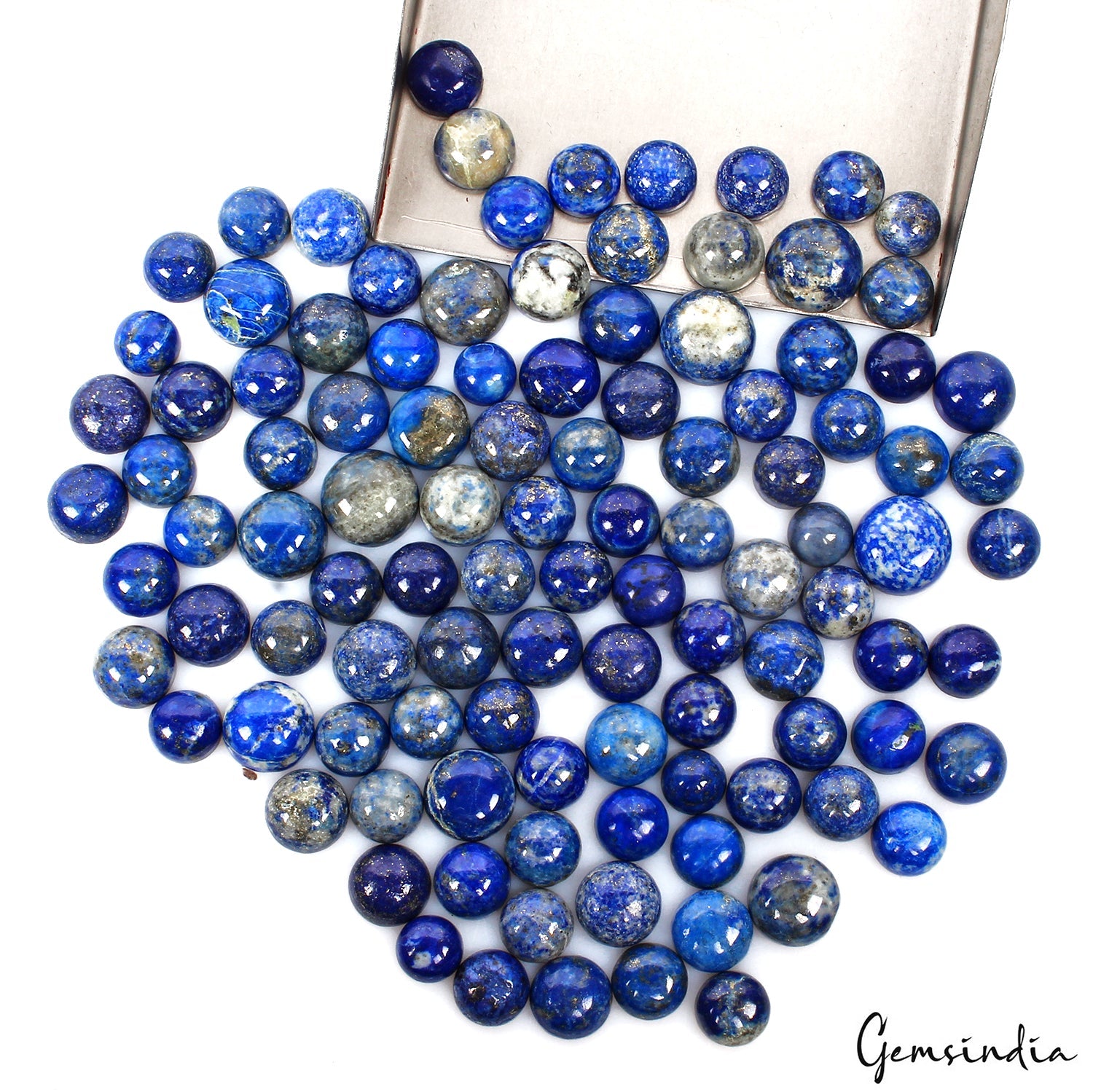 Lapis Lazuli AAA Quality 107 Pcs 8-11MM Round Cabochon Natural Gemstone 420 Cts