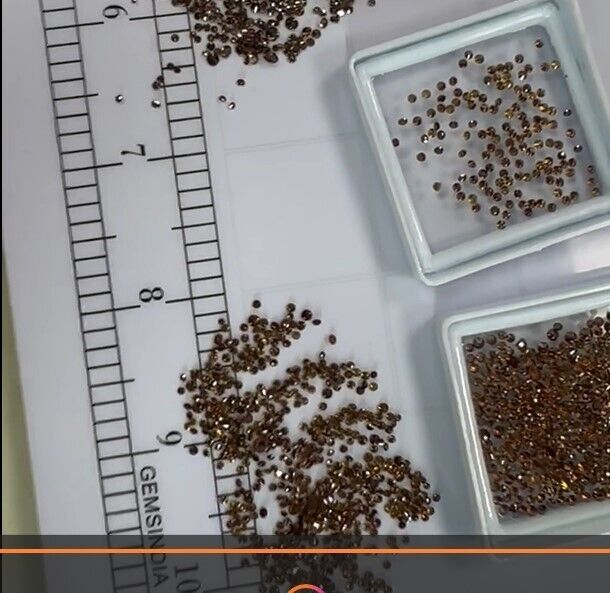 Diamond Loose Gemstone, Color Enhanced, Red (orangish) — 2 mm, 50 Ct, Africa