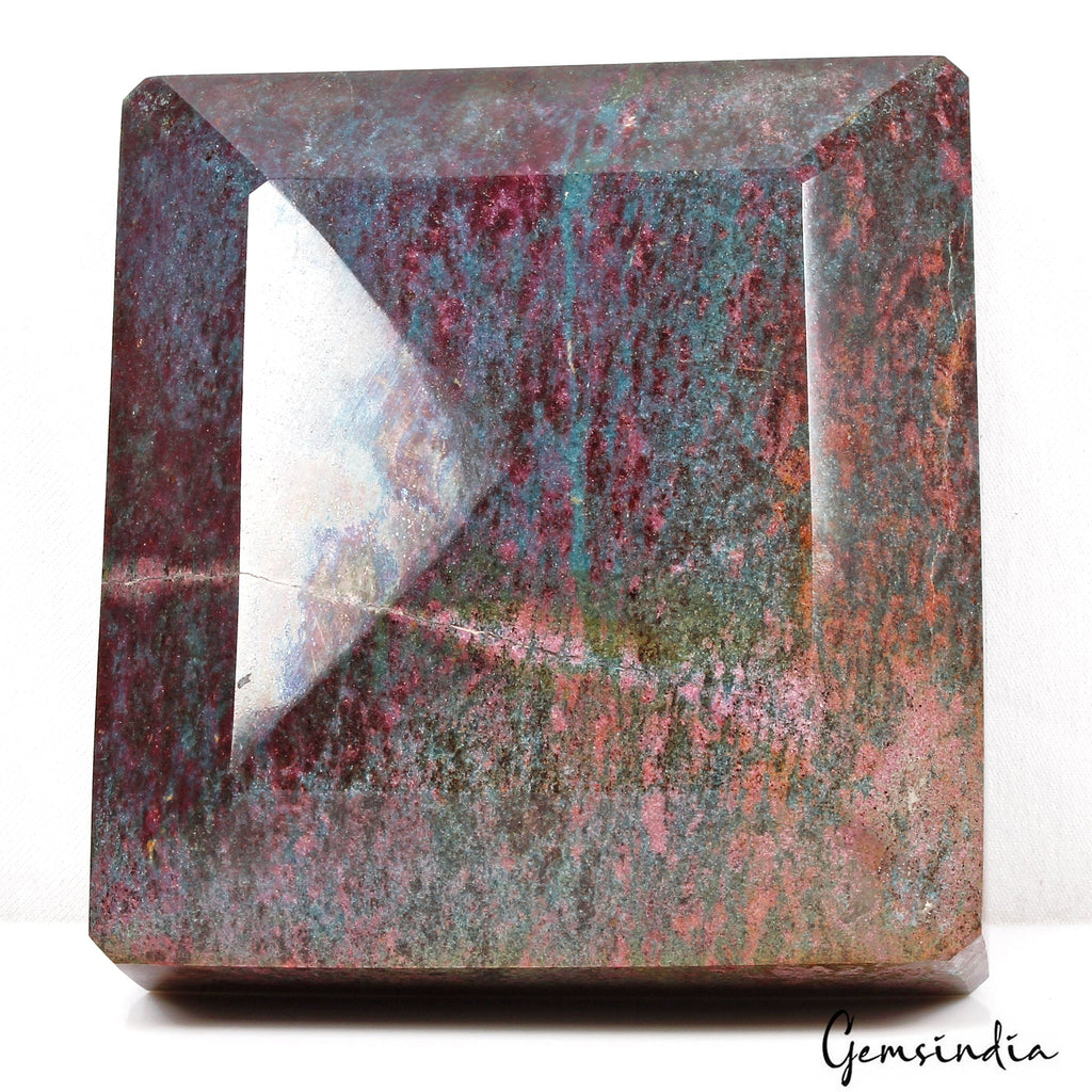6.6 Kg Natural Ruby Kyanite Octagon Cut Huge Rare Untreated Earth Mined Gemstone