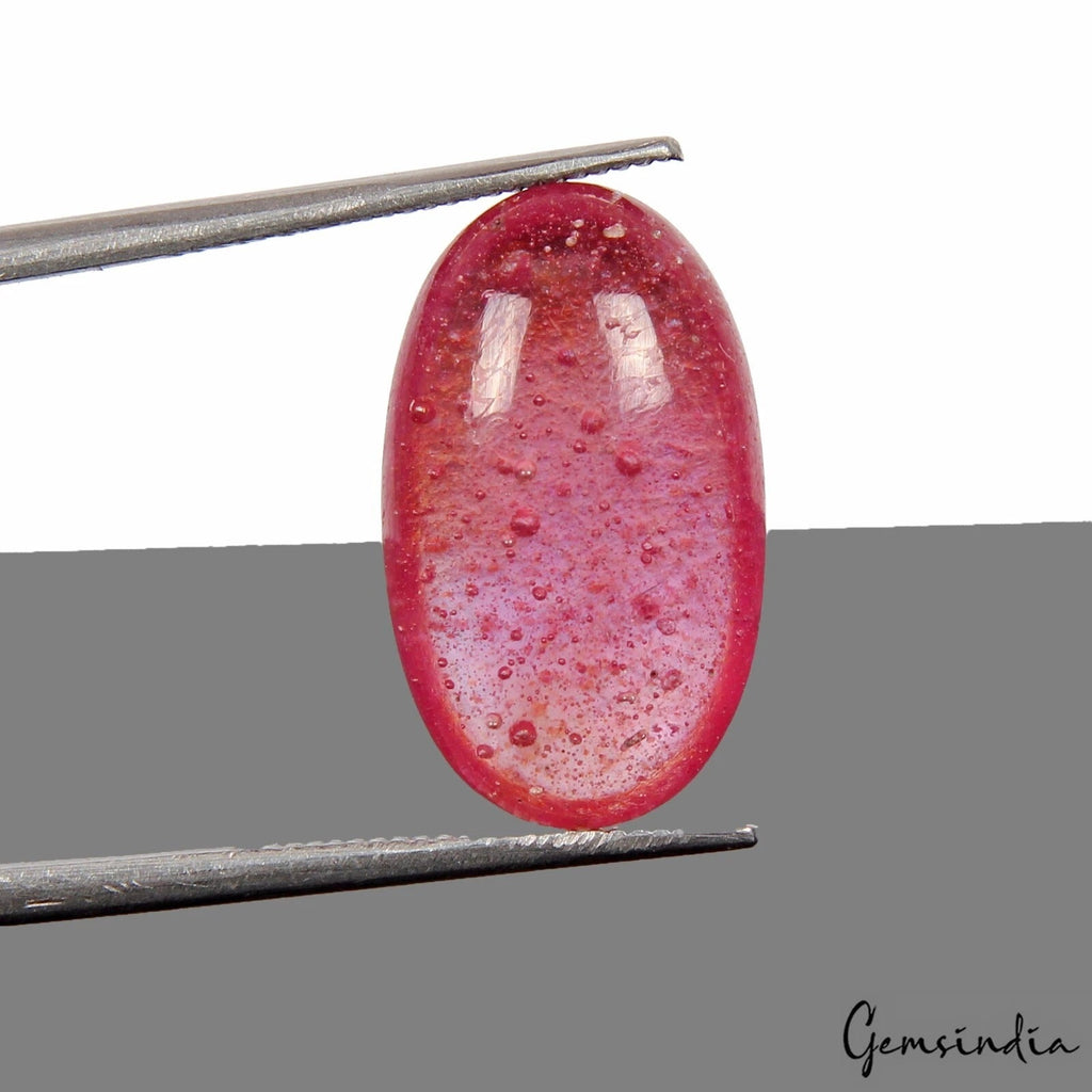 Certified 11.30 Ct Natural Translucent Mozambique Red Ruby Oval Cab Gem For Ring