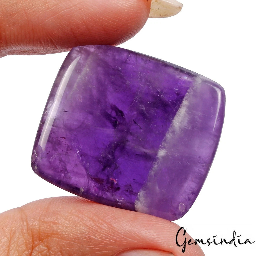 44.10 Ct Natural Untreated Purple Amethyst Cushion Cabochon Certified Loose Gems
