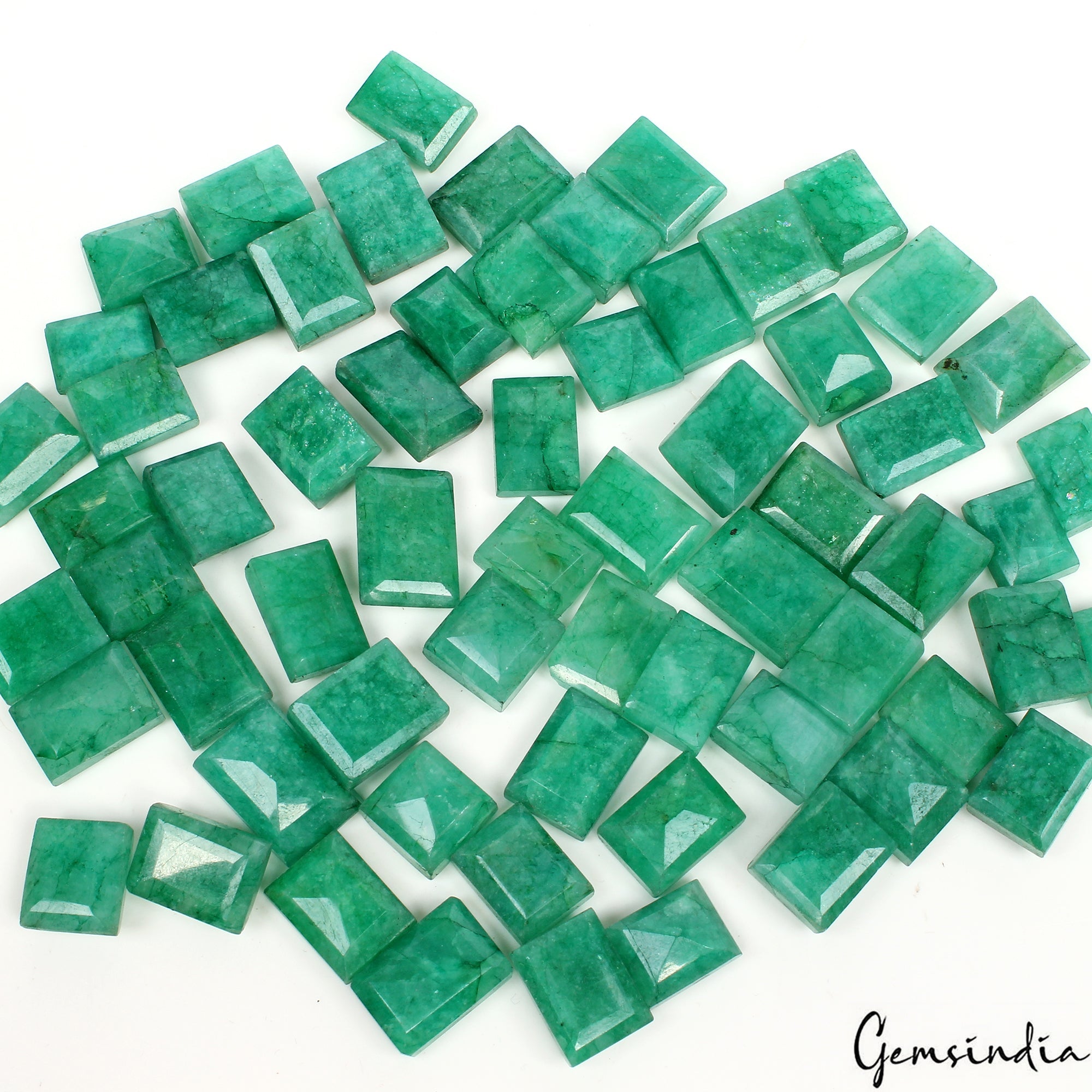 1000 Ct/64 Pcs Natural Brazilian Green Emerald Mixed Baguette Cut Loose Gems Lot