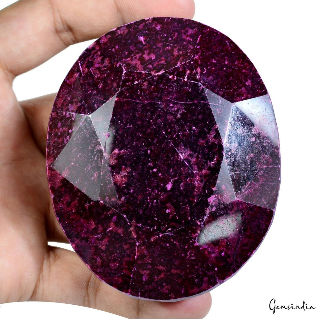 Ruby Loose Gemstone, Oval Cut, Color Enhanced — 87x71x35 mm, 1940 Ct, Madagascar