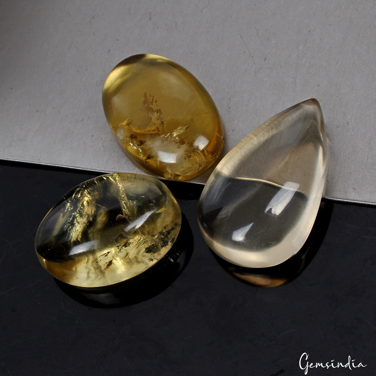 77.30 Ct Natural Untreated Yellow Citrine Mix Cabochon Loose Gemstone Lot 3 Pcs