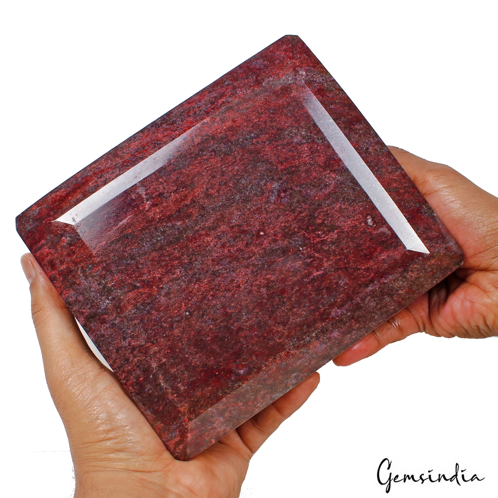 5.2 Kilo Natural Red Ruby Octagon Cut Gemstone Earth-Mined Museum Size W/ Stand